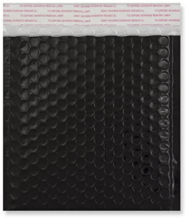 Versandtaschen mit Metallic-Luftpolsterfolie, 165 x 165 mm, Schwarz, 10 Stück