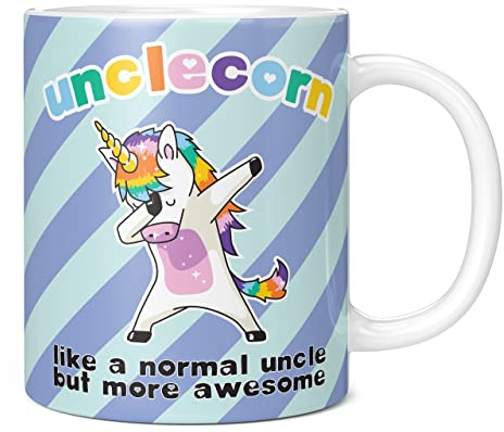 Monster Mug - Unclecorn Funny Novelty Ceramic Coffee Cup, Gift Idea for Uncle - Extra Large, 11oz White