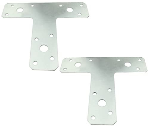 AERZETIX - C58426 - Juego de 5 Placas de montaje en forma de T perforadas 150x127x38x2mm - 13 agujeros - en acero galvanizado