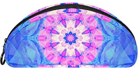 Schreibwarenkoffer Blaues Kaleidoskop Organizer Tragbares Federmäppchen Kosmetiktasche Organizer Make-Up-Boxen