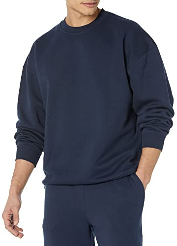Amazon Essentials Men's Oversized-Fit Crewneck Sweatshirt (Available in Big & Tall), Navy, S