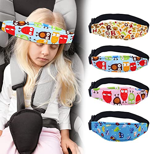 Haohai 4 Stück Kindersitz Kopf Halter Autositz Befestigung, Baby Autositz Kopfband, Einstellbare Kindersitz Befestigung Kopfband,