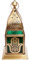 ROCKING GIFTS Laterne Messing Hand de Fatima 13 x 28 cm mit grünem Glas