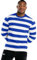 Striped T Shirts for Men Long Sleeved(Blue/Off White,XL)