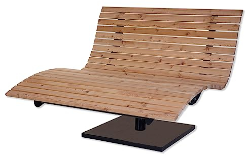 SCALANT Waldsofa Swing, drehbar 360°, Lärche, für 2-3 Personen, Sonnenliege, Wellenliege, Relaxliege, Himmelsliege, Holzliege für den Garten
