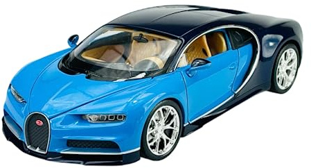 Welly Bugatti Chiron Coupe Blau 2016 1/24 Metall Modell Auto Die Cast Neu im Kasten