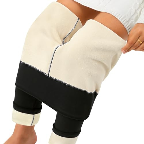 Nadeer Thermo Leggings Damen Gefütterte High Waist Thermohose | Fleece Futter, Warme Jogginghose, Blickdicht, Winddicht, Komfort-Stretch, Herbst und Winter