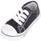 Childrens Kids Infants Easy Slip On Lace Up Canvas Sneaker Trainers Pumps - Black/White - UK Infant 10 / EU 28