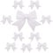 Topways 10PCS Christmas Bow Decorations, White Bows for Christmas Tree, Sequin Bow Ties, Xmas Decorative Bows Ornaments for Home Christmas Party 6.7in (White)