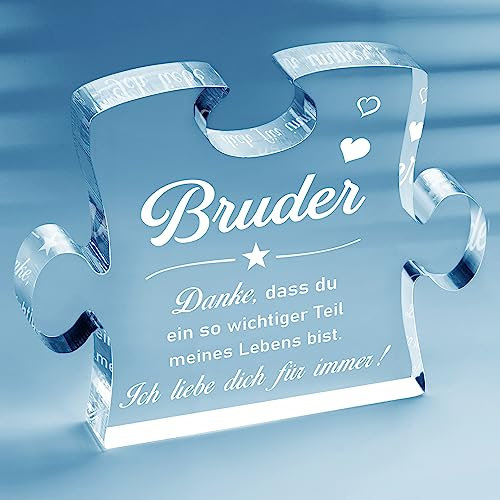 Giftasy Geschenk für Bruder - Acryl Puzzle, Bruder Geschenk Geburtstag, Geburtstagsgeschenk