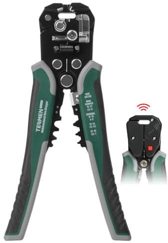TESMEN TWS-322 Spellacavi Elettrici con Rilevamento della Tensione Senza Contatto, Pinza Spelafili Elettricista Automatico 4 in 1, Taglio del filo, Crimpare il terminale, per Filo Elettrico 0,2-6mm²