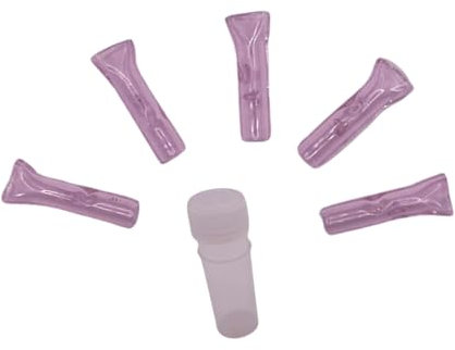 5 filtri in vetro rosa | bocchino piatto in vetro per scarafaggi | facile da pulire | colore rosa | (5)