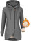 UMIPUBO Felpa Donna con Cappuccio Invernale Felpe con Zip Fodera in Pile Hoodie Sweatshirt a Manica Lunga Caldo Lungo Giacca con Tasche Cotone Termica Cappotto Pullover (Grigio Scuro, S)