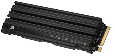 Corsair MP600 ELITE 1TB M.2 PCIe Gen4 x4 NVMe SSD with Included Heatsink – M.2 2280 – Up to 7,000MB/sec Sequential Read – High-Density 3D TLC NAND – Black
