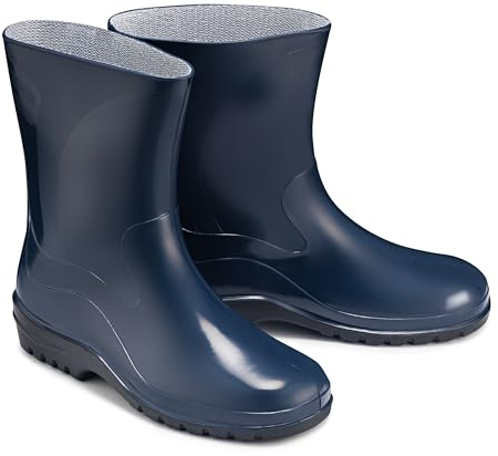 ESTRO Stivali Pioggia Donna Gomma - Stivaletti Pioggia Donna Gomma Galosce Stivali Giardino K007 (40 EU, Blu Scuro)
