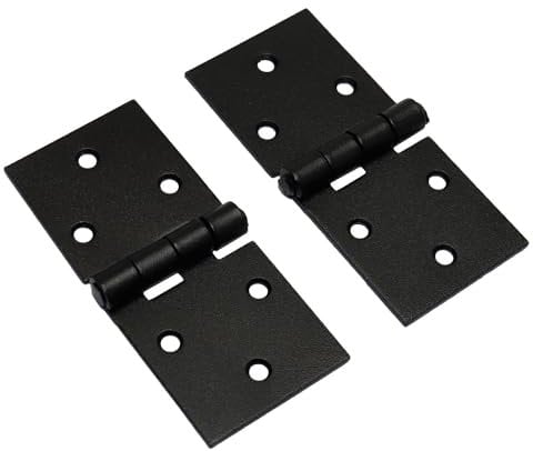 Pack of 2 x 100 mm Backflap Hinge Black, Steel Back Flap Hinges, Weather Resistant, Rust Proof Powder Coating, Strap Hinges Ideal for Indoor or Outdoor Use On Gates, Sheds, Gazebos, Wardrobes, Chests