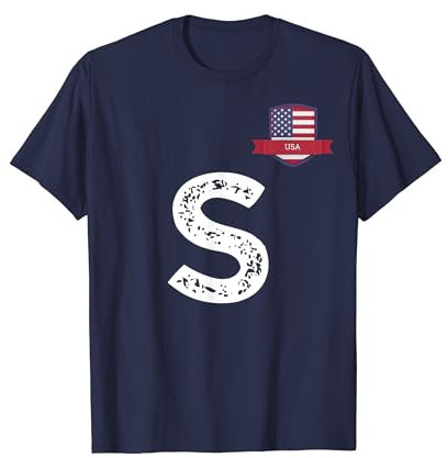 USA Drapeau Humain Lettre S USA USA T-Shirt