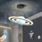 Kinderzimmer Lampe LED Pendelleuchte Planet Kinderzimmerlampe Dimmbar mit Fernbedienung Hängelampe Modern Rund Design Hängeleuchte Mädchen Jungen Mädchen Baby Kinder Schlafzimmer Pendellampe (Blau)
