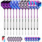 CyeeLife Dartpfeile mit Metallspitze,12 Stück Profi Steeldarts mit 24 Flights und Sharpener, 22 Gramm (Lila)