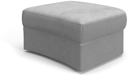 Cavadore Hocker Jawa / Bodennaher Polsterhocker in Nierenform / Ideal als Fußhocker oder Sitzgelegenheit / Passend zur Garnitur Jawa / 84 x 43 x 70 / Flachgewebe, Grau