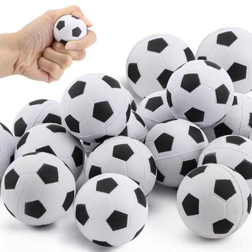 Mini Fussbälle, 16 Stück Mini Sportbälle Fussball Klein Stressball Kinder Softball Fußball Softbälle Stressball Fußball Stressbälle Schaumstoffbälle Antistressball für Spielpreise Gastgeschenke Party