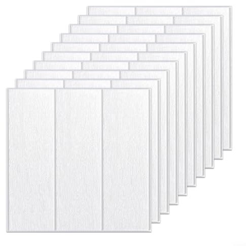 HEBEOT Panneaux muraux 3D faciles à décoller et autocollants muraux 3D, 20 panneaux en mousse souple, imperméables, isolation phonique, 35 x 35 cm (A)