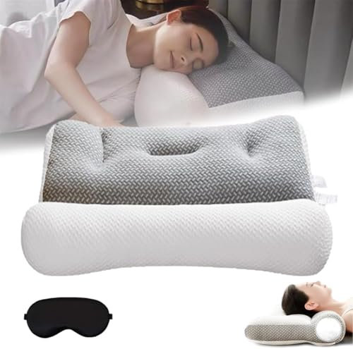 Endxedio Restiva Kissen, Restiva-Kissen für Schlafapnoe, Restiva Orthopädisches Nacken-Traktionskissen, Restivaco-Nackenkissen, ergonomisches Kissen für Nacken und Schultern, Nacken (grau)