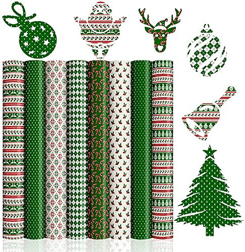 Vorgedrucktes Sublimationspapier für Cricut-Tassenpresse, grüne, unlösliche Transfer-Tintenblätter für Becher, Rohlinge, T-Shirts, 30,5 x 25,4 cm, 8 Stück