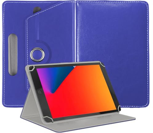 EKAM Universal Stand Folio Case Cover for All 8 Tablets (Fire HD 8, Lenovo Tab M8 8 inch, iPad Mini 5/4/3/2/1,iPad mini 6), PU Leather case Fit for all 8inch tablets (Blue)