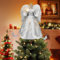 Christmas Angel Tree Toppers, 29x30cm White Angel Treetop, Light Up Fairy Treetop Pendant