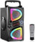 Bluetooth Speaker, 60W(Peak) Wireless Portable Small Home Party Speakers with Double Subwoofer Deep Bass, Radio, Lights, 80dB Loud Stereo Sound Boombox for Outdoor Camping Gifts