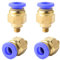4 Stück 6mm M5 PT Außengewinde gerade Push to Connect Fittings Einsteckschlauch Pneumatik Schnellverbinder