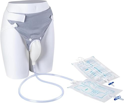 Urindrainagebeutel für männer Tragbarer, Silikon Urinsammler, Urinal Pee Holder, Tragbare Inkontinenzhose, Wiederverwendbar, Auslaufsicherer Bein Pee Katheter(Männer)