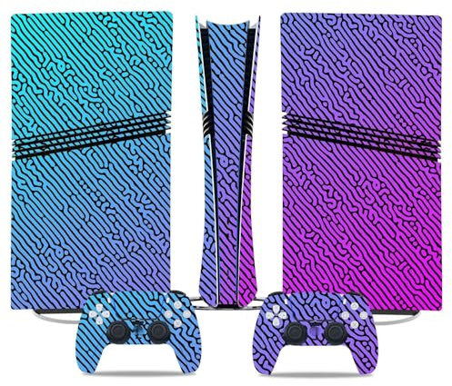Anti Rayures pour PS5 Pro Skin Digital Edition Console Contrôleur Vinyl Cover Skins Wraps Résistant Aux Rayures Compatible avec pour PS5 Digital Edition Pro 65953 sans Mousse