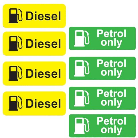 fKiZanthene Petrol Sticker for Fuel Cap, 8 Pcs Waterproof Decals & Stickers in Green Yellow for Car