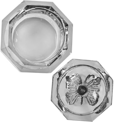 HAMPPLIES Coupelle à Ongles Forme Unique avec Couvercle en Alliage de Zinc en Cristal Facile à Nettoyer , pour Manucure et Prévention des Éclaboussures D'eau