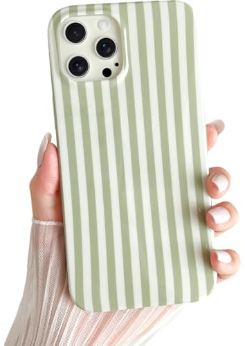 Yeddabox for iPhone 11 Pro Case Cute Striped Phone Case Soft TPU Slim Shockproof Phone Cover for Women Girls, Sage Green