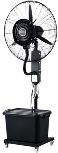 Ventilatore ad Acqua con Nebulizzatore 42L, Ventilatore a Piantana con Ruote Regolabile in Altezza, Oscillazione 80°, Inclinazione 15°, Flusso 20mI per Esterno, Casa, Ufficio e Grandi Ambienti