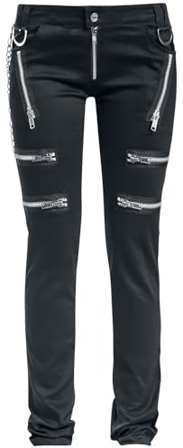 Gothicana by EMP Damen Schwarze Jeans mit Reißverschlüssen