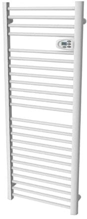 Radiateur sèche-serviette 750W - Inertie sèche - Écran LCD - Barres rondes - Blanc - Voltman
