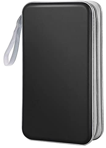 Bivisen CD Case Wallet, 80 Capacity DVD VCD Media Blu-ray Case Wallet Holder Storage Organizer (Black)