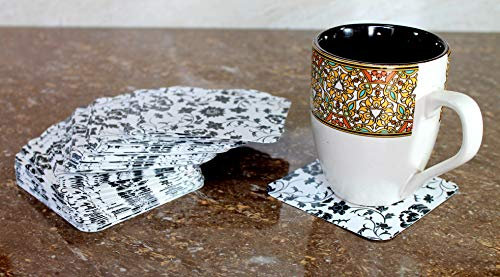 Esplanade - Lot de 100 sous-Verres en Papier avec Support Bois, Design réversible. Parfaits pour Bars, hôtels & événements.