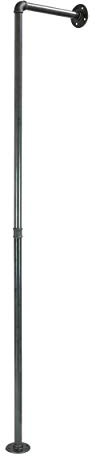 Natural Goods Berlin 1x Kleiderständer Pipe GARD Pole | Temperguss Eck Garderobe Industrial Vintage Kleiderstange Wandmontage Kleiderschrank | Wasserrohre Fitting | DIY (T30cm * H150cm)
