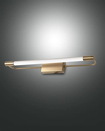 LED Wandleuchte RAPALLO, 1x 10W, 3000K, 1100lm, IP44, Messing satiniert
