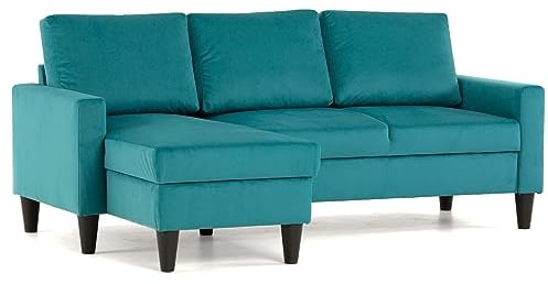Confort24 Fox Sofa Chaiselongue Ecksofa 3-Sitzer, wendbar rechts oder Links (Türkis)