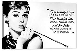 Audrey Hepburn Leinwandbild, amerikanische Frauen Mädchen Leinwandgemälde Audrey Hepburn Klassische Filme gerahmte Kunstwerke für Zuhause Wanddekoration, amerikanische Prominente für Damen Schlaf