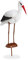 Relaxdays 4 x Gartenfigur Storch, Garten Dekofigur, Fischreiher Schutz, Klapperstorch Geburt, HxBxT: 80 x 22 x 64 cm, weiß/rot