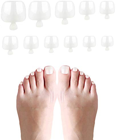 600 Pièces Faux Ongles Orteils, Acrylique Artificiel Capsules Naturelles pour Orteil Pied