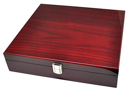 Aufbewahrung Uhren Uhrenbox für 10 Uhren 8-fach lackiert Bordeaux Rot