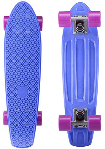 WPHH Pastell Mini 22 Skateboard Cruiser Skate Bord Retro Longboard Komplett Kunststoff Scooer,Blau